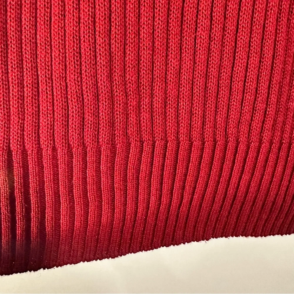 Bugle Boy Red Cotton blend Quarter Zip Ribbed Sweater for Men